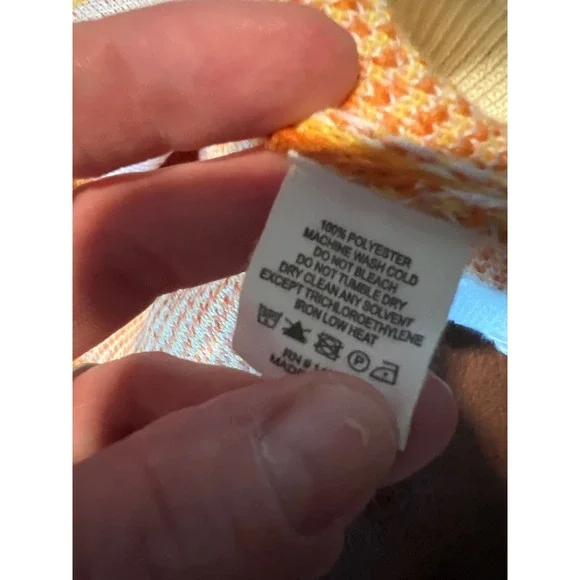 Simply Southern Retro Wavy Stripe Flower Oversized Knit Sweater Orange Pink L - Picture 4 of 5